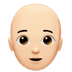 🧑🏻‍🦲 person: light skin tone, bald display on Apple